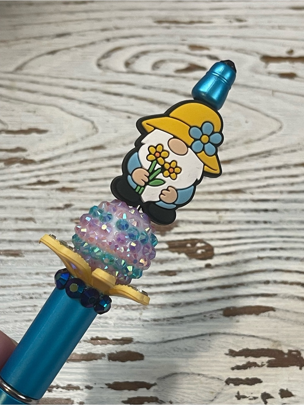 Flower Gnome Beaded Pen
